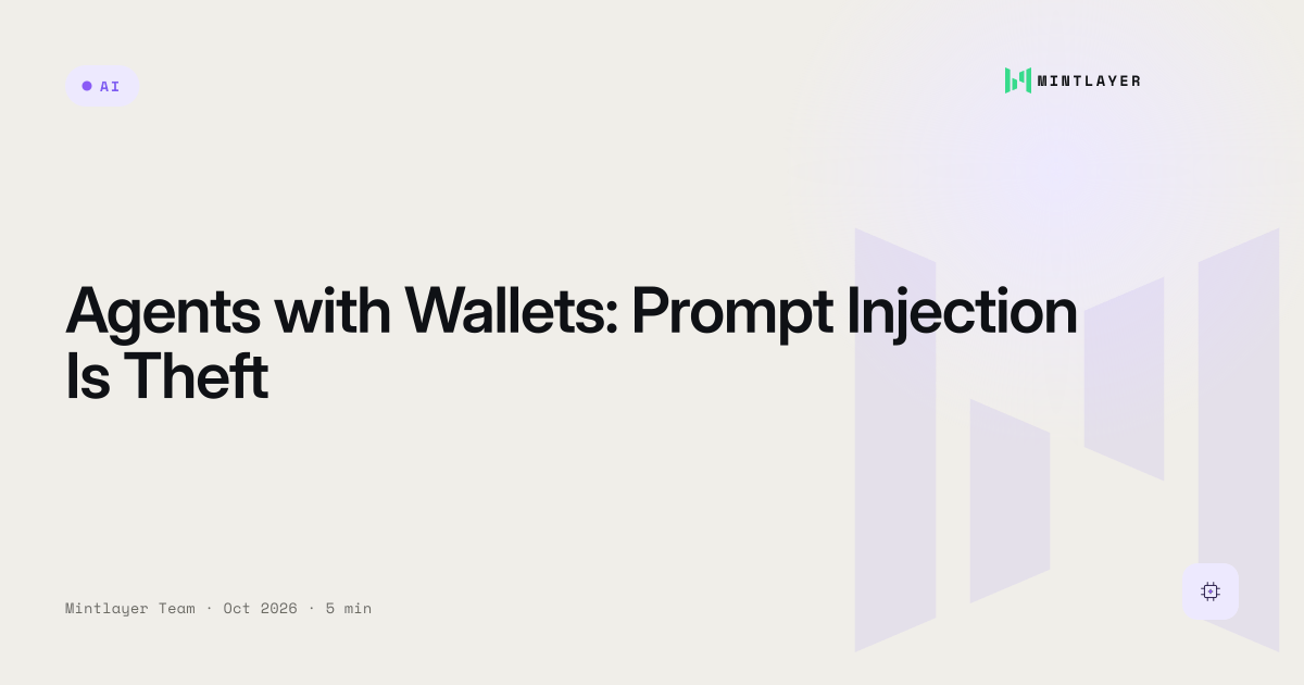 Agents with Wallets: Prompt Injection Is Theft