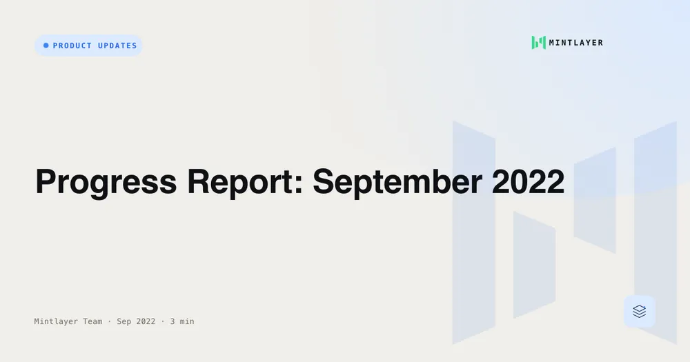Progress Report: September 2022