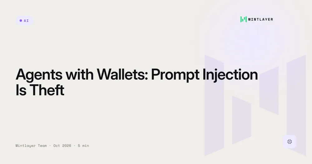 Agents with Wallets: Prompt Injection Is Theft