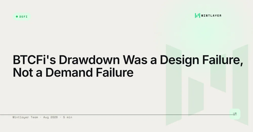 BTCFi's Drawdown Was a Design Failure, Not a Demand Failure