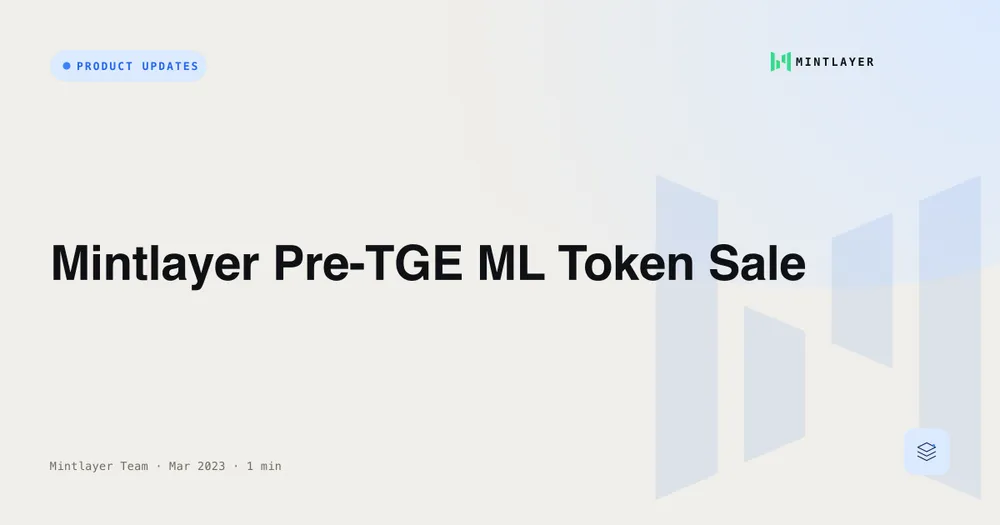Mintlayer Pre-TGE ML Token Sale