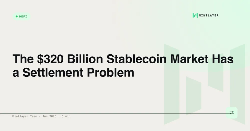 The $320 Billion Stablecoin Market Has a Settlement Problem